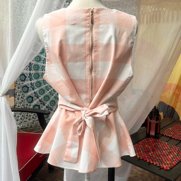 Buffalo Check Sleeveless Peplum Tank - Picture 4 of 10